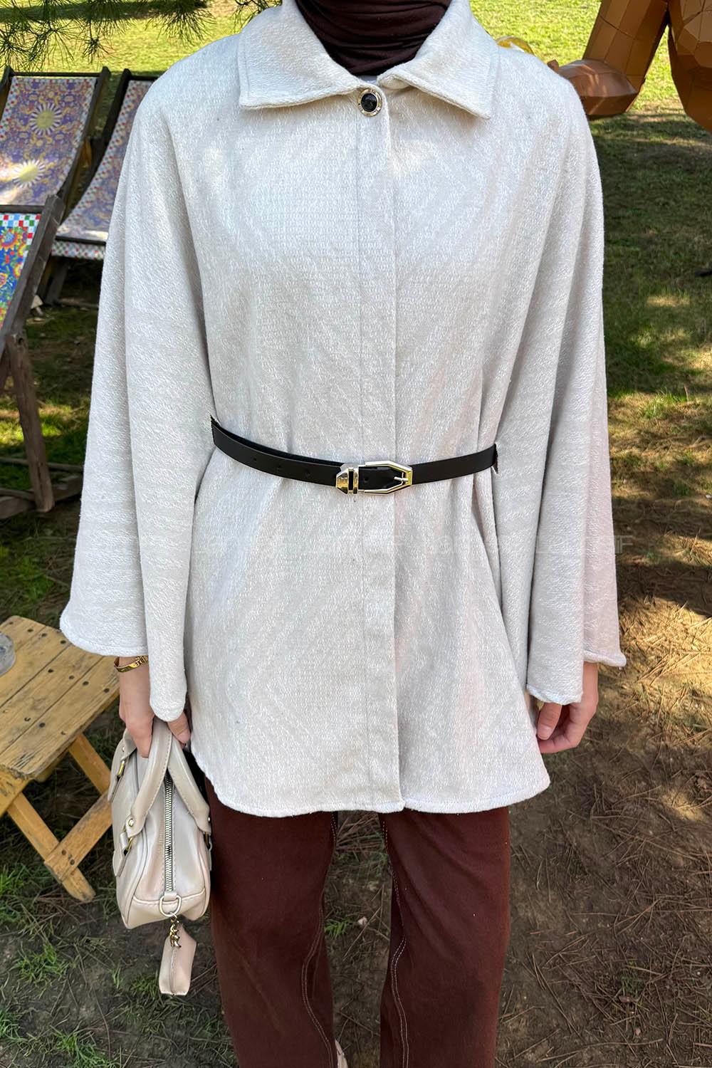 Lamelif Kemerli Panço Krem