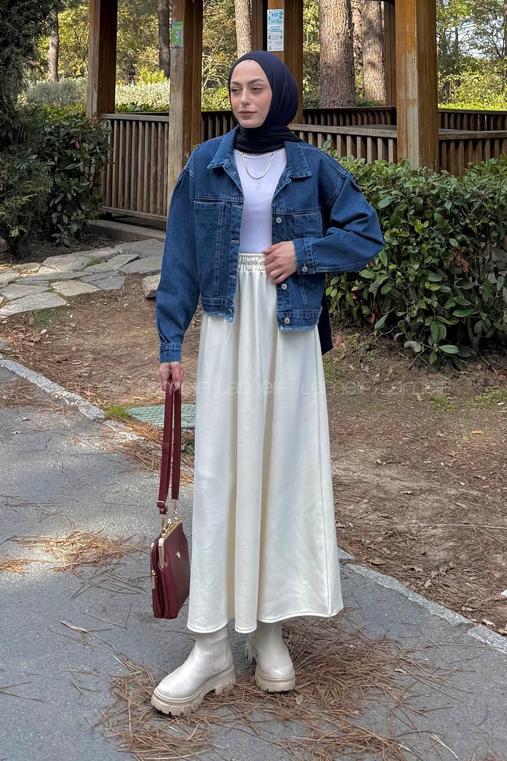 Lamelif Püskül Detaylı Ceket Kot Mavisi