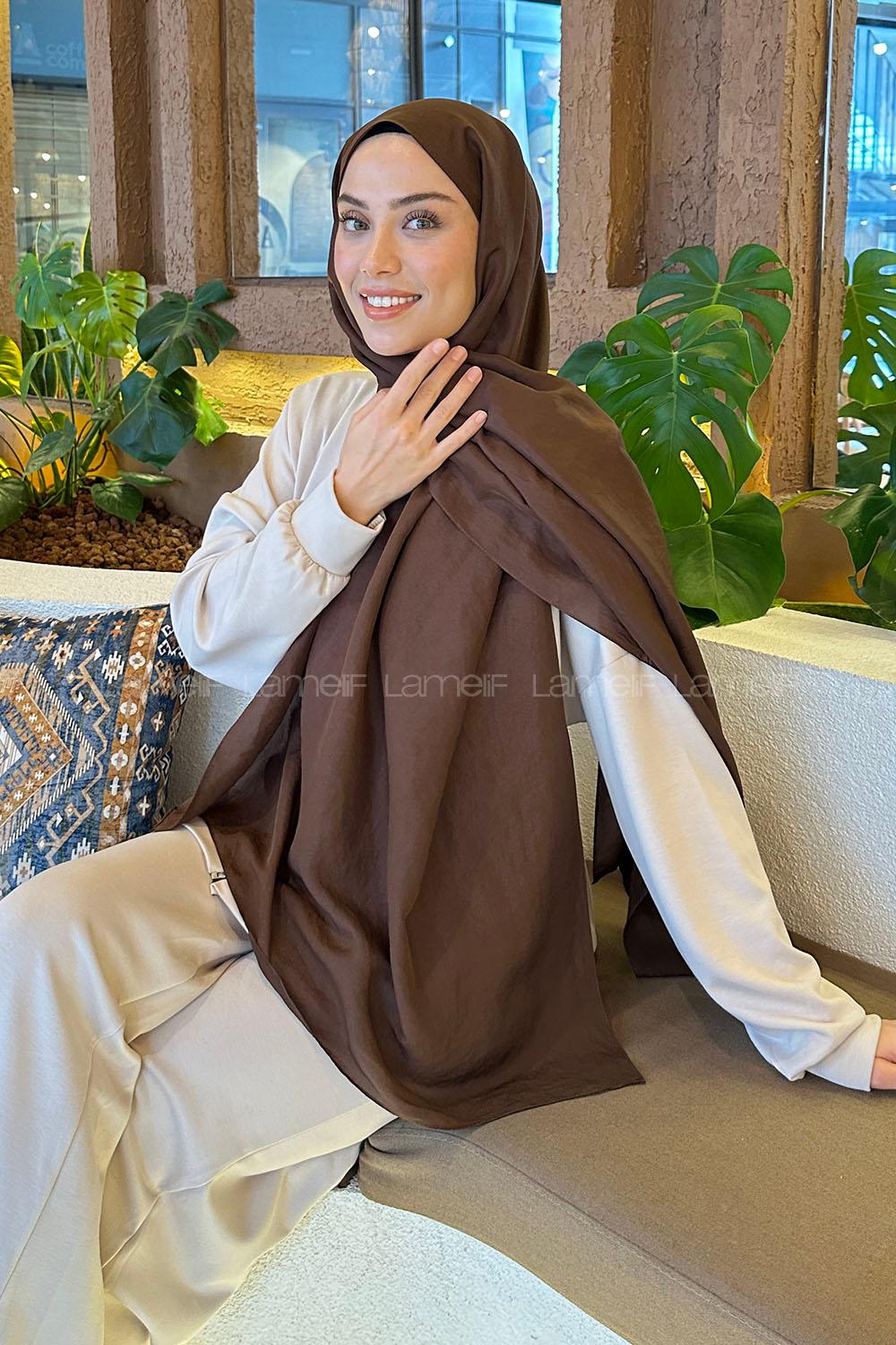 Lamelif Brisa Vual Şal Acı Kahve