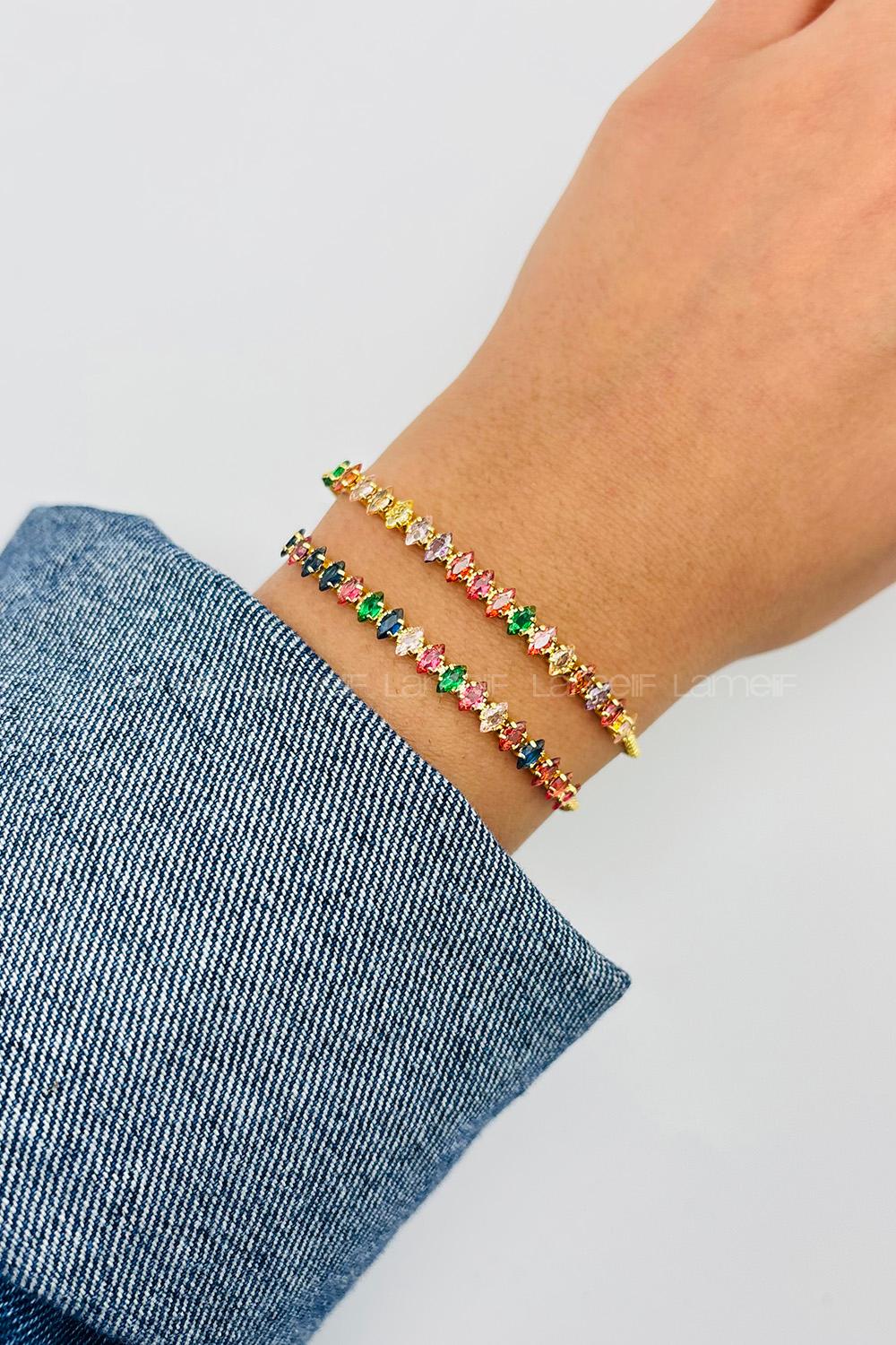 Lamelif Çokrenkli Suyolu Sıralı Asansör Bileklik