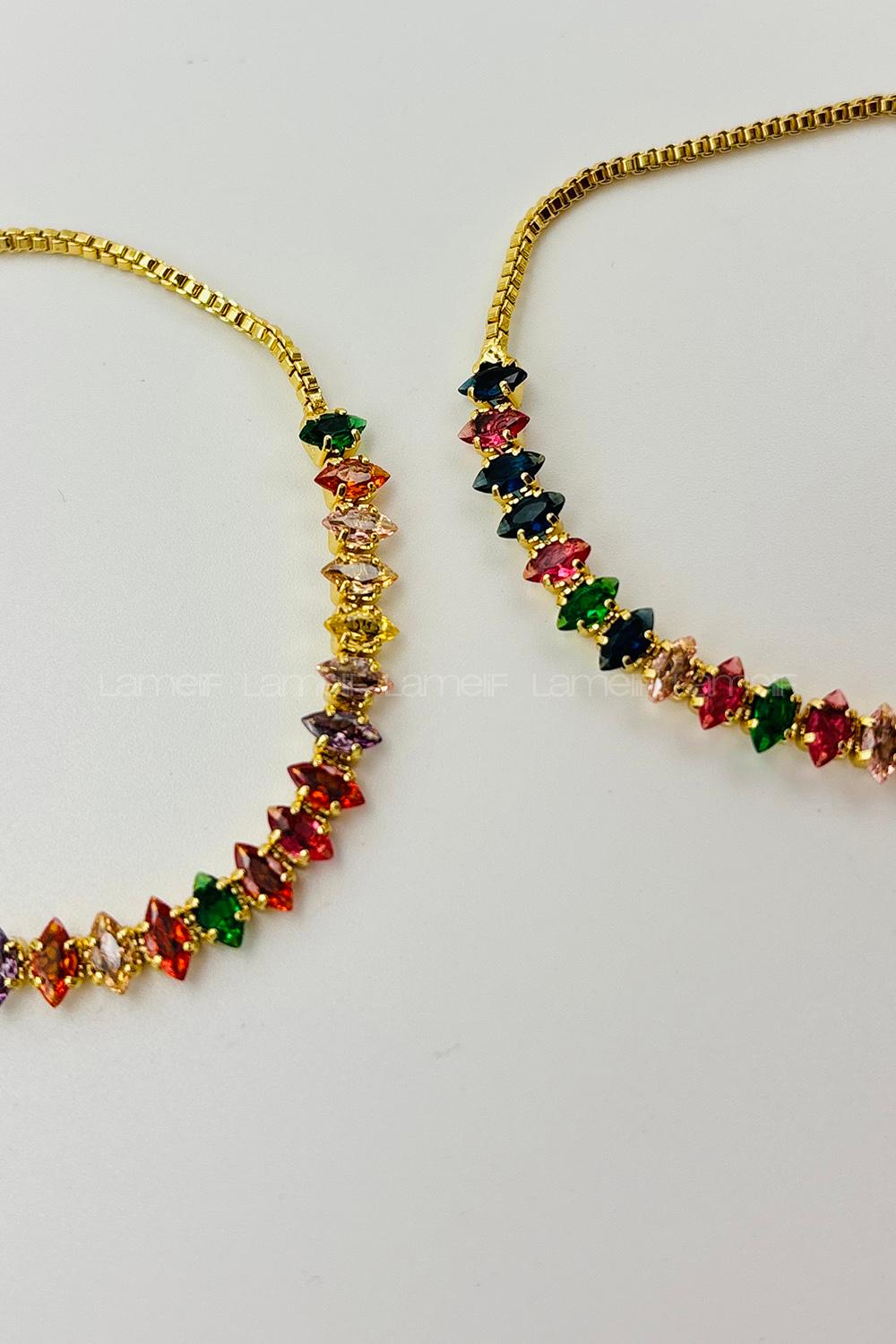 Lamelif Çokrenkli Suyolu Sıralı Asansör Bileklik