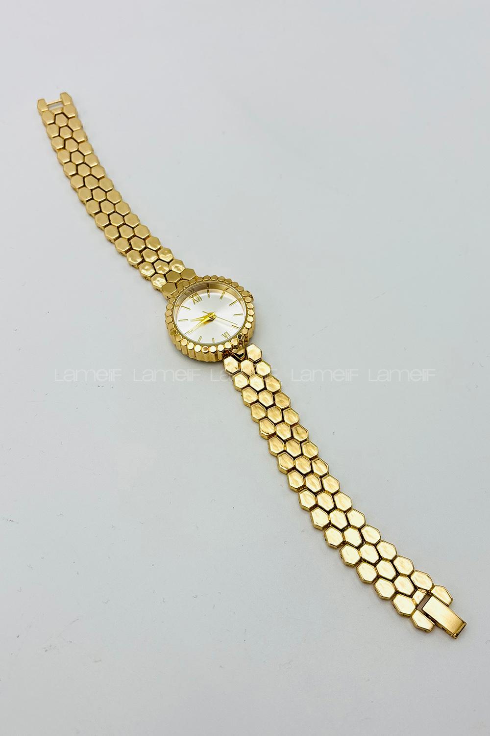 Lamelif Gold Metal Kordon Kol Saati