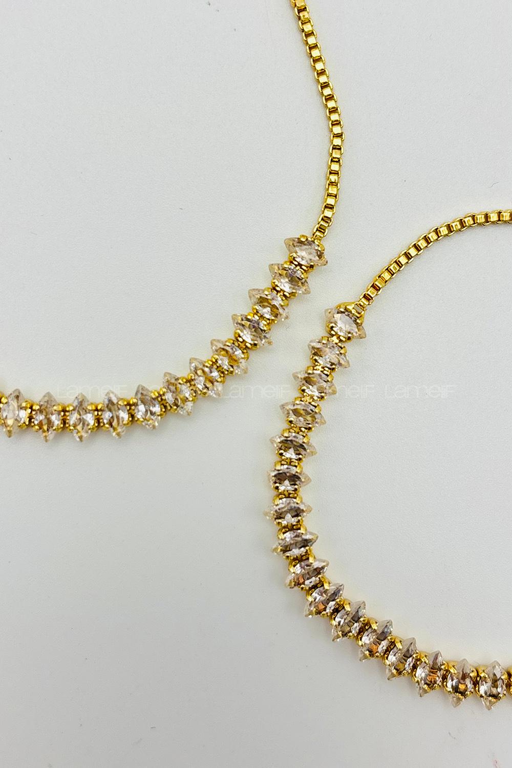 Lamelif Gold Suyolu Sıralı Asansör Bileklik