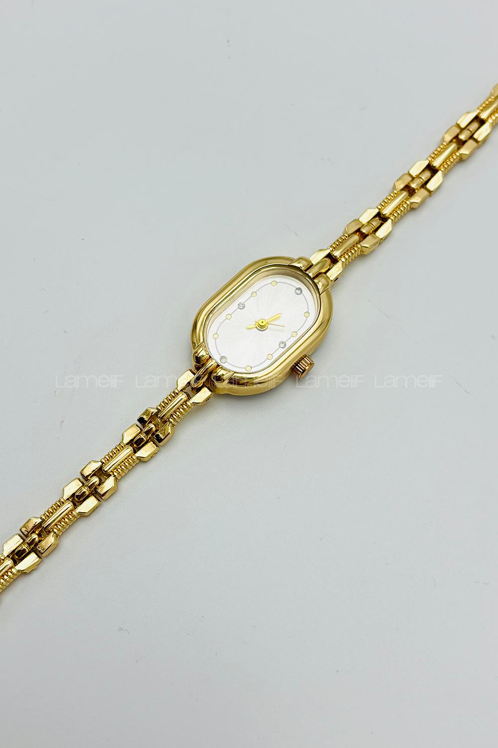 Lamelif Gold Vintage Metal Kordon Kol Saati