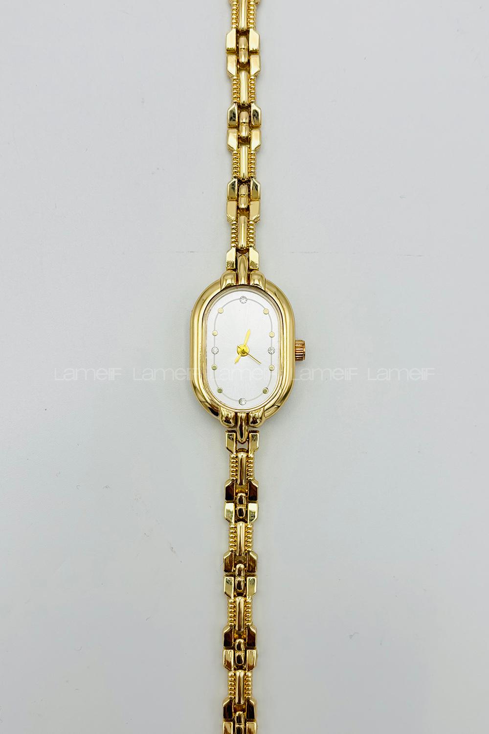 Lamelif Gold Vintage Metal Kordon Kol Saati