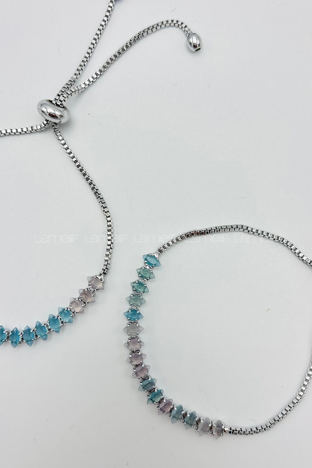 Silver Belted Gold Straight Wristband