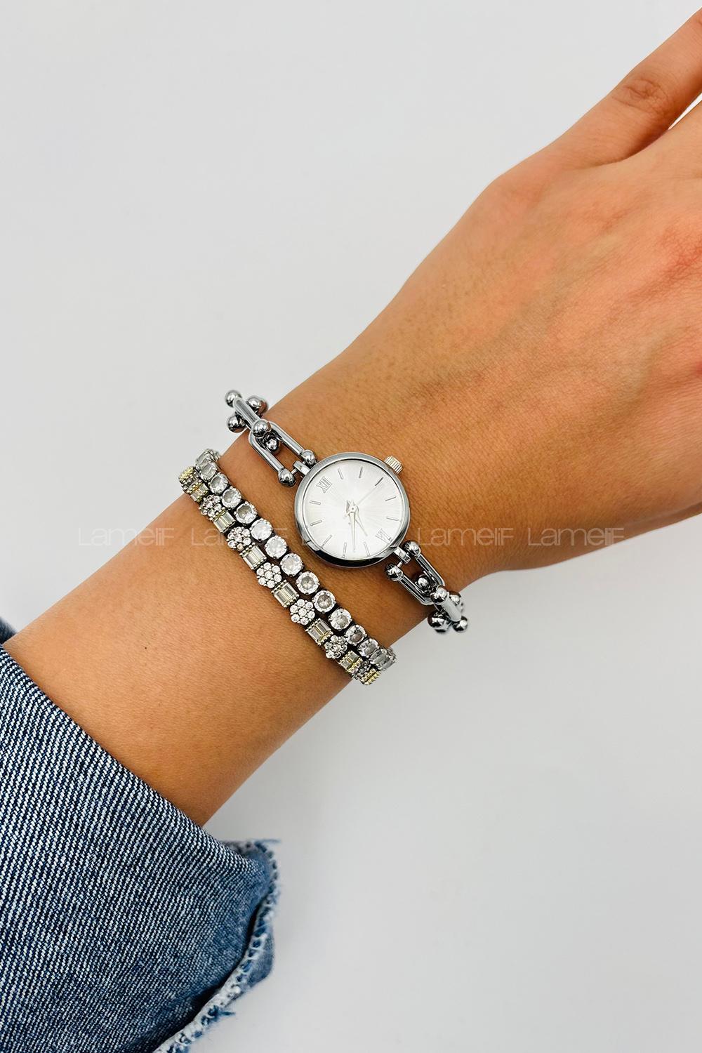 Lamelif Gümüş Tiffany Kordon Kol Saati