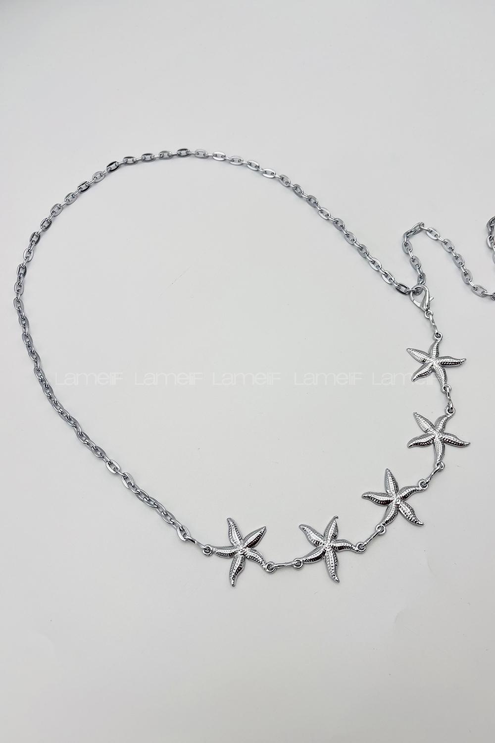 Lamelif Gümüş Yıldız Zincir Kemer