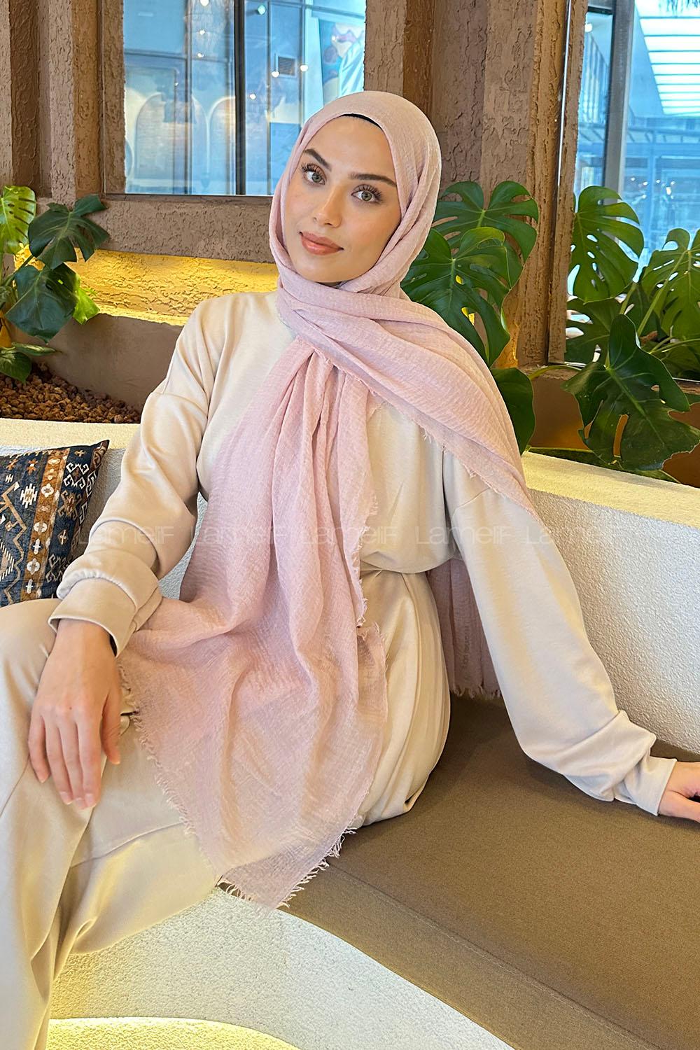 Lamelif Açık Pudra Bürümcük Şal