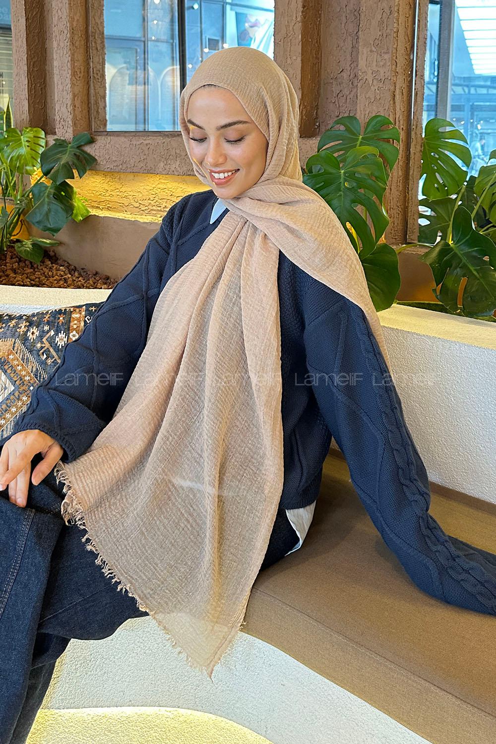 Lamelif Bürümcük Şal Bej