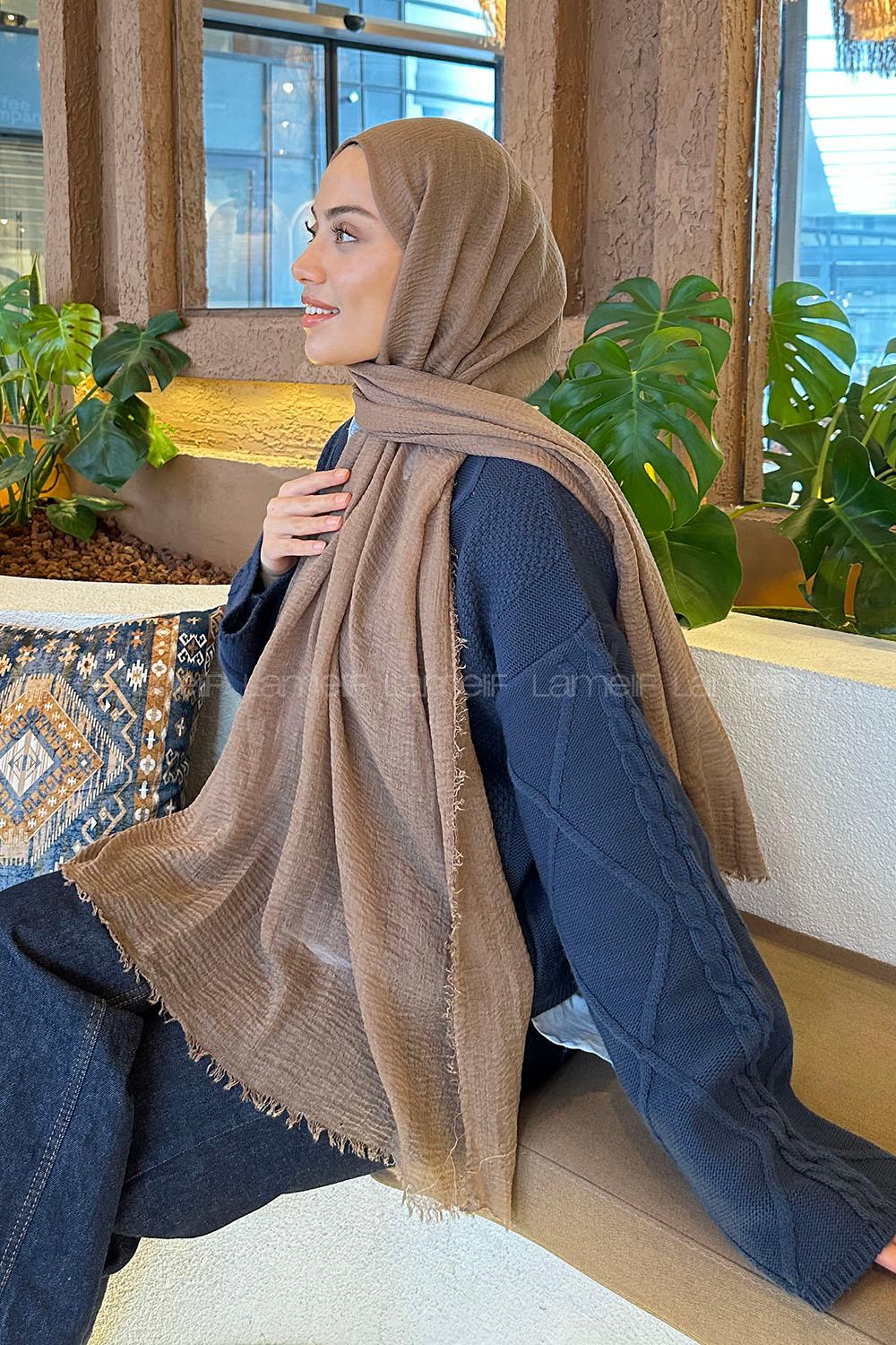 Lamelif  Bürümcük Şal Karamel