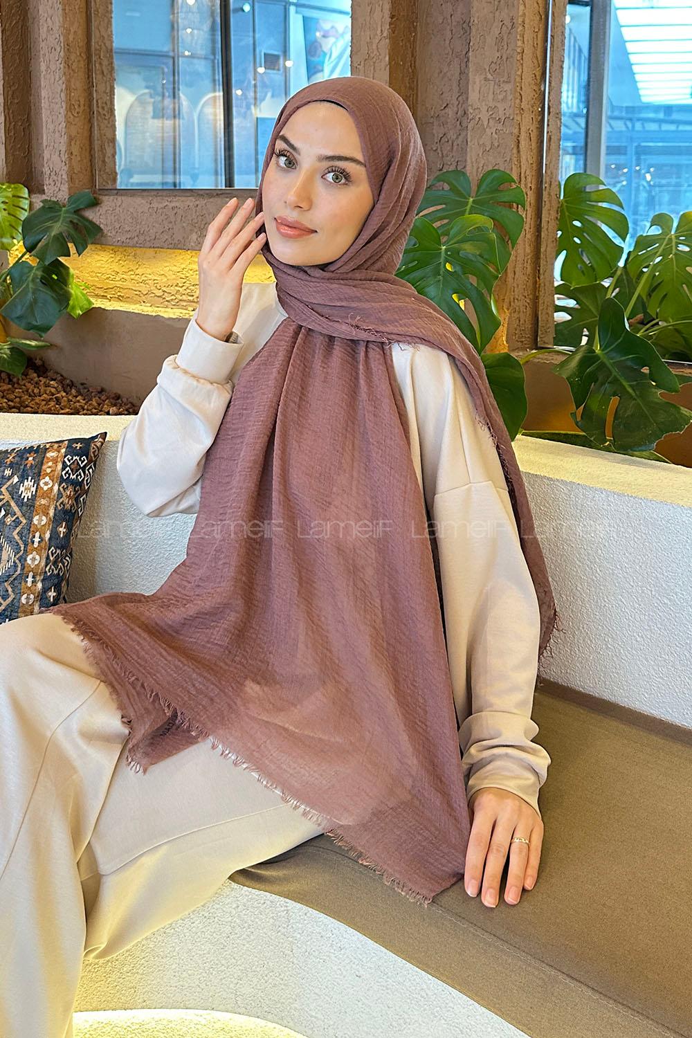 Lamelif Bürümcük Şal Koyu Gül