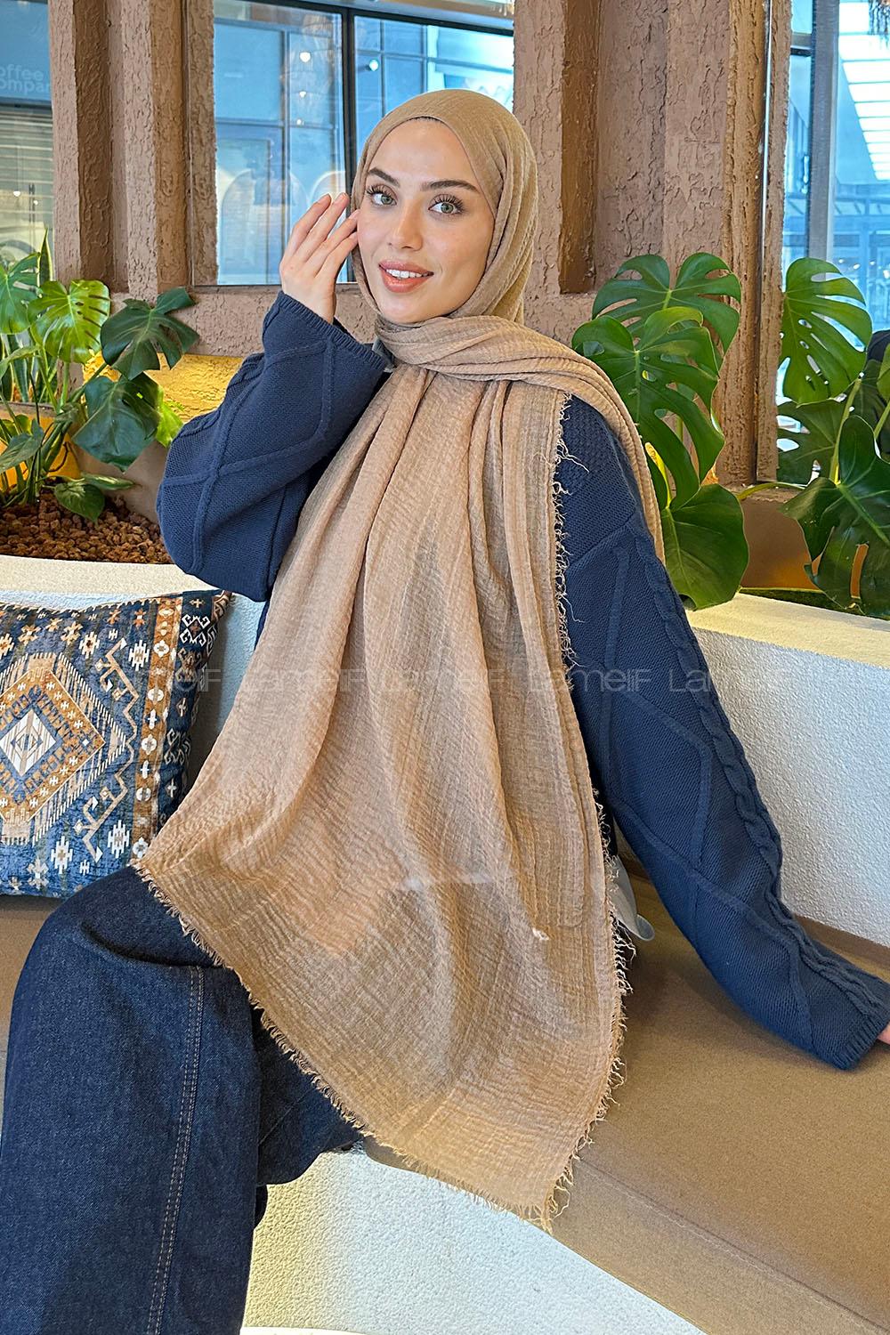 Lamelif Bürümcük Şal Sütlü Kahve