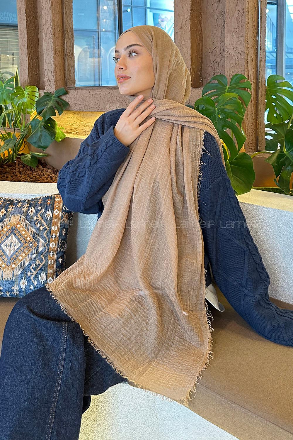 Lamelif Bürümcük Şal Sütlü Kahve