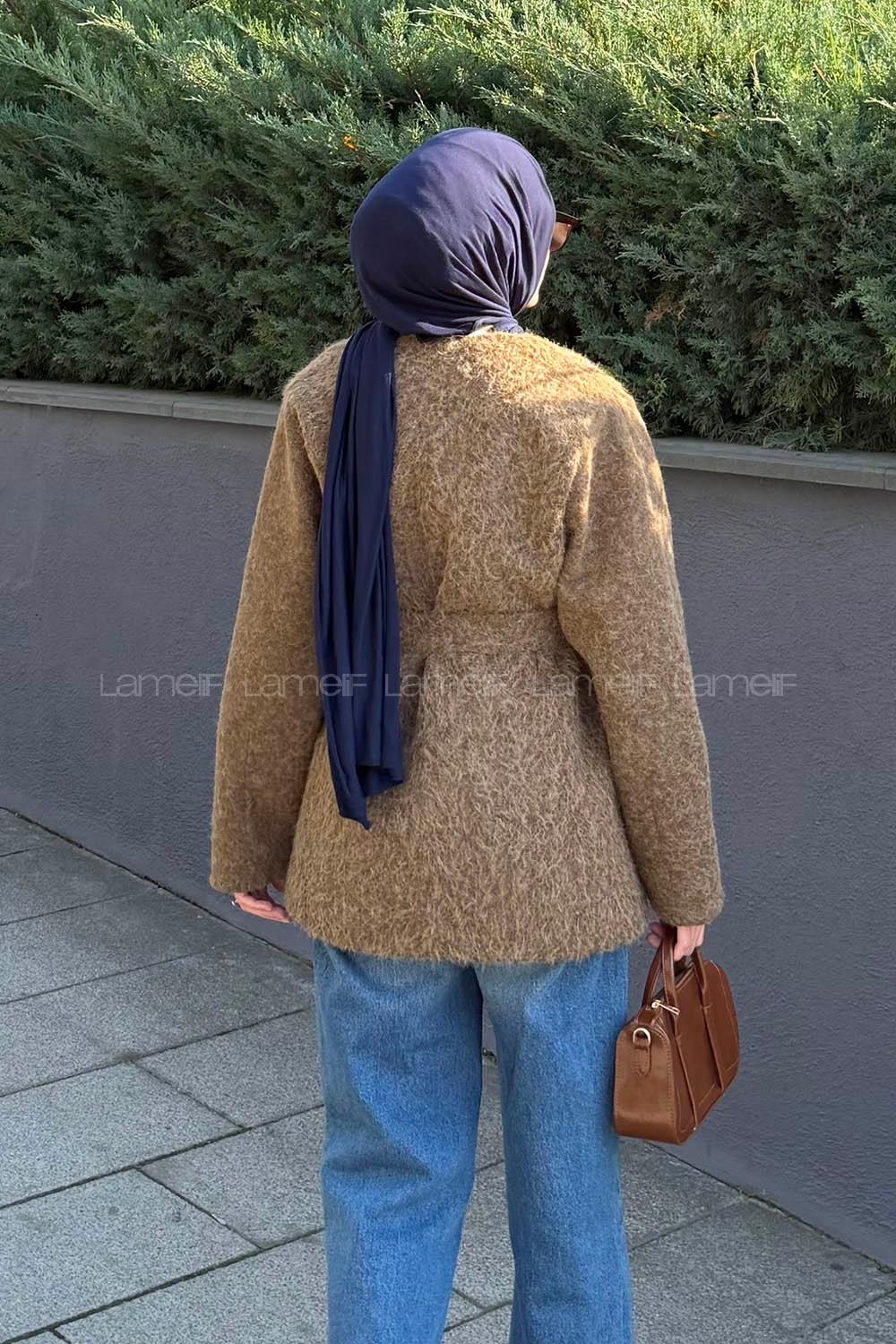 Lamelif Gold Düğmeli Kaban Soft Kahve