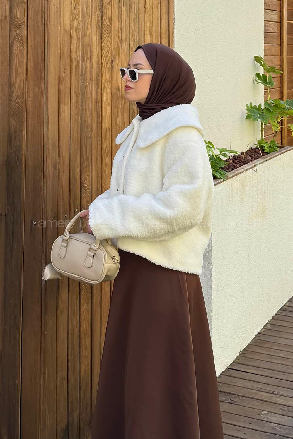 Lamelif Kürk Mont Ekru