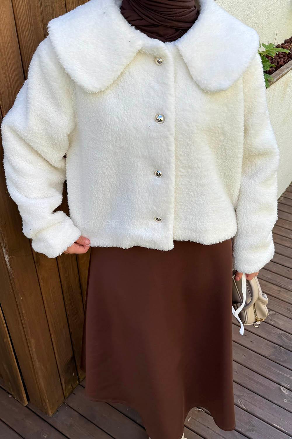 Lamelif Kürk Mont Ekru