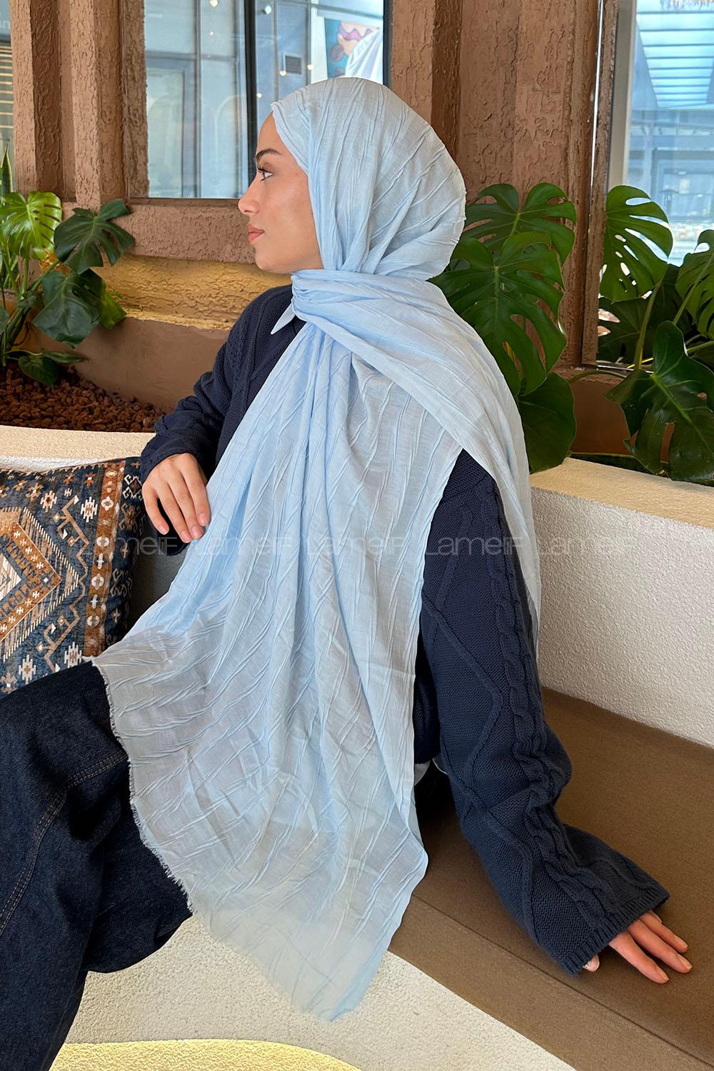 Lamelif Piliseli Bambu Şal Bebe Mavisi