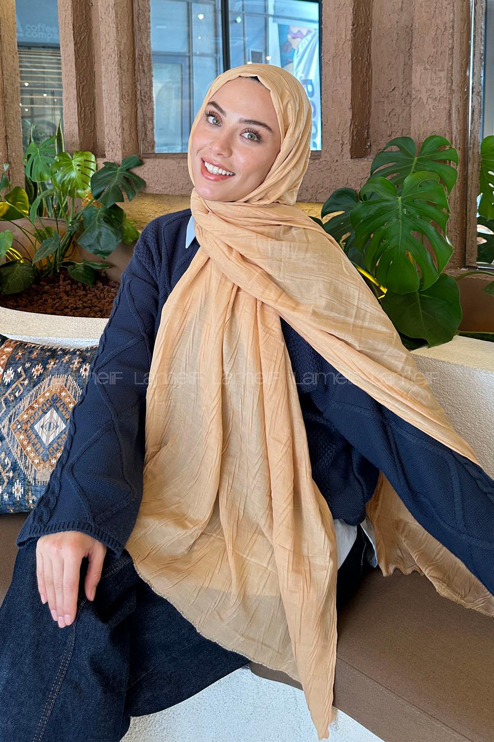 Lamelif Piliseli Bambu Şal Camel