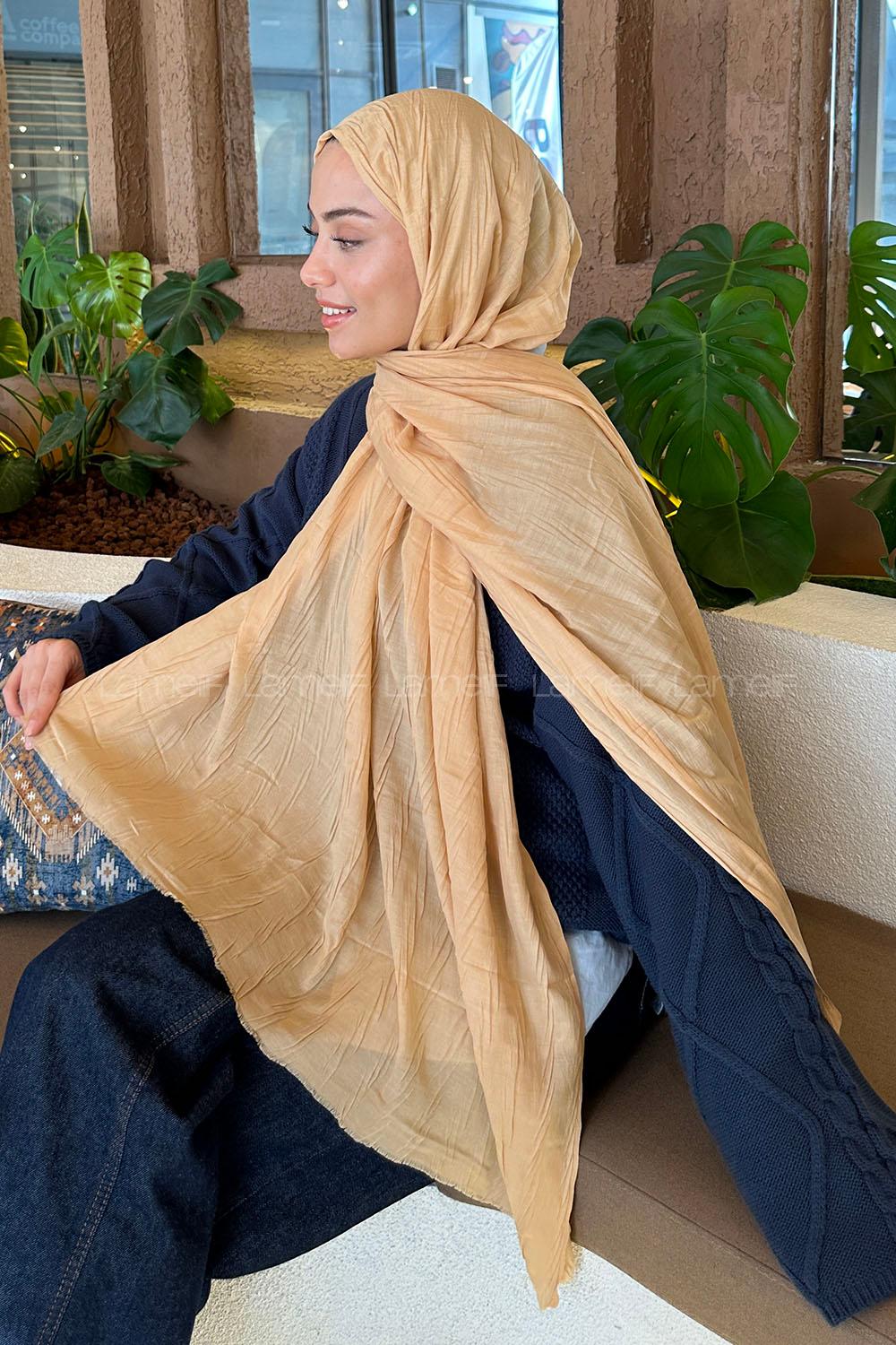 Lamelif Piliseli Bambu Şal Camel