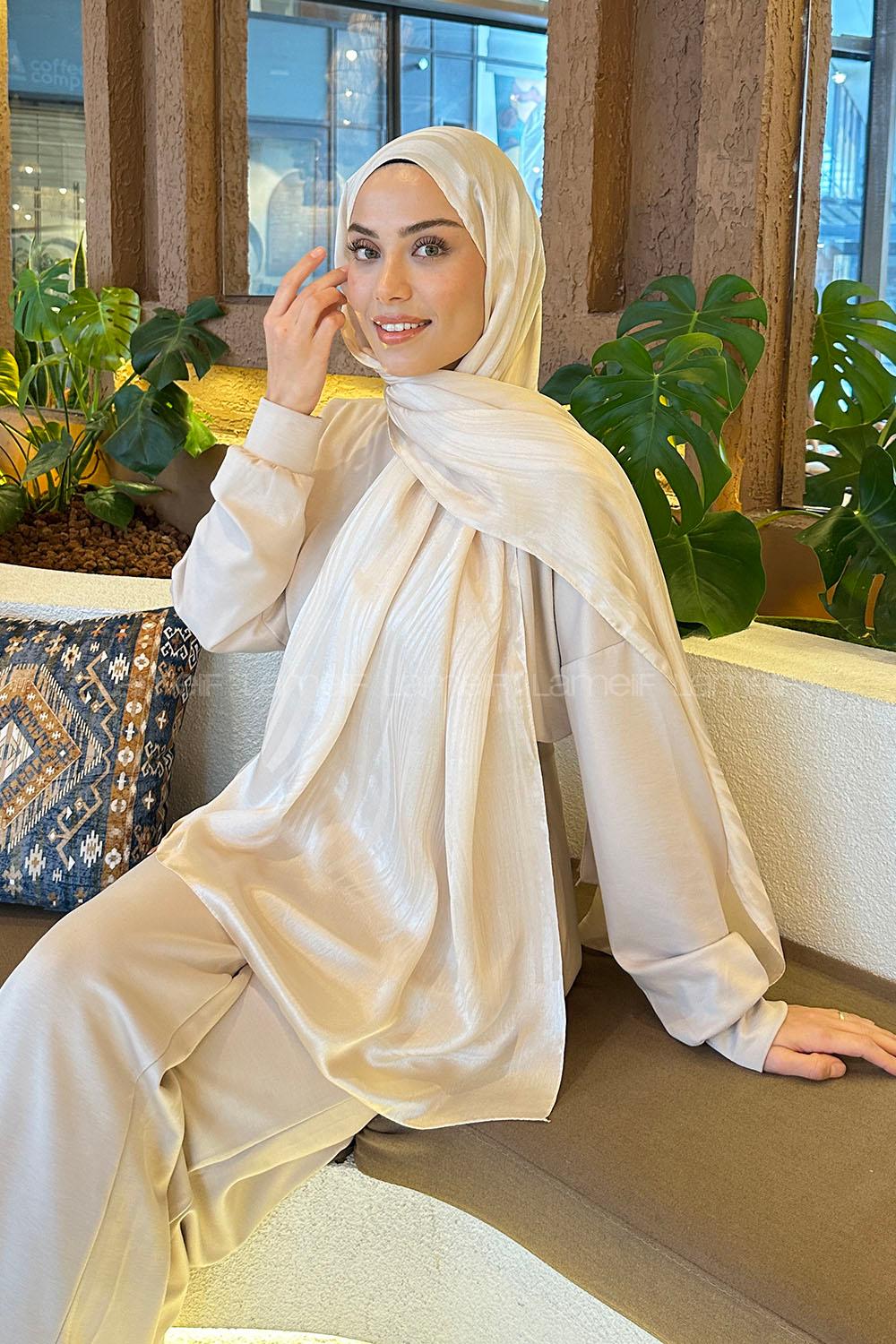 Lamelif Su Yolu Desen Janjan Jakar Şal Bej