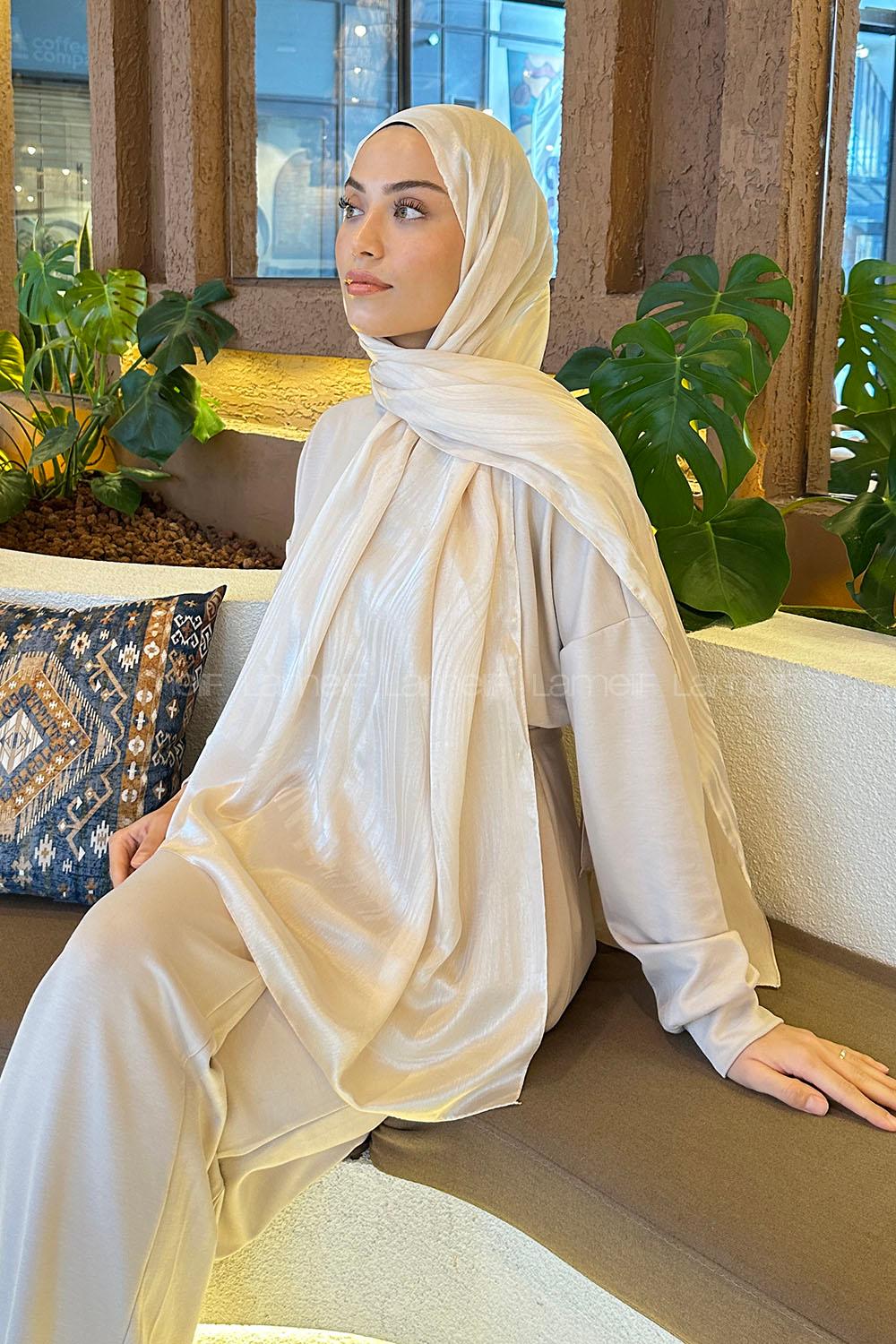 Lamelif Su Yolu Desen Janjan Jakar Şal Bej