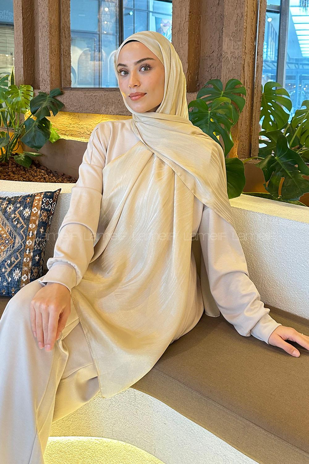 Lamelif Su Yolu Desen Janjan Jakar Şal Camel