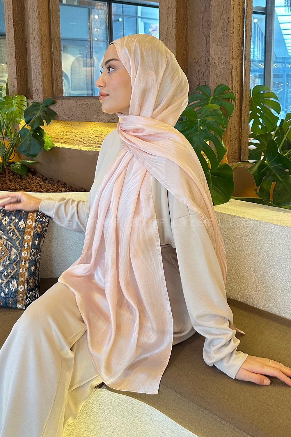 Lamelif Su Yolu Desen Janjan Jakar Şal Pudra