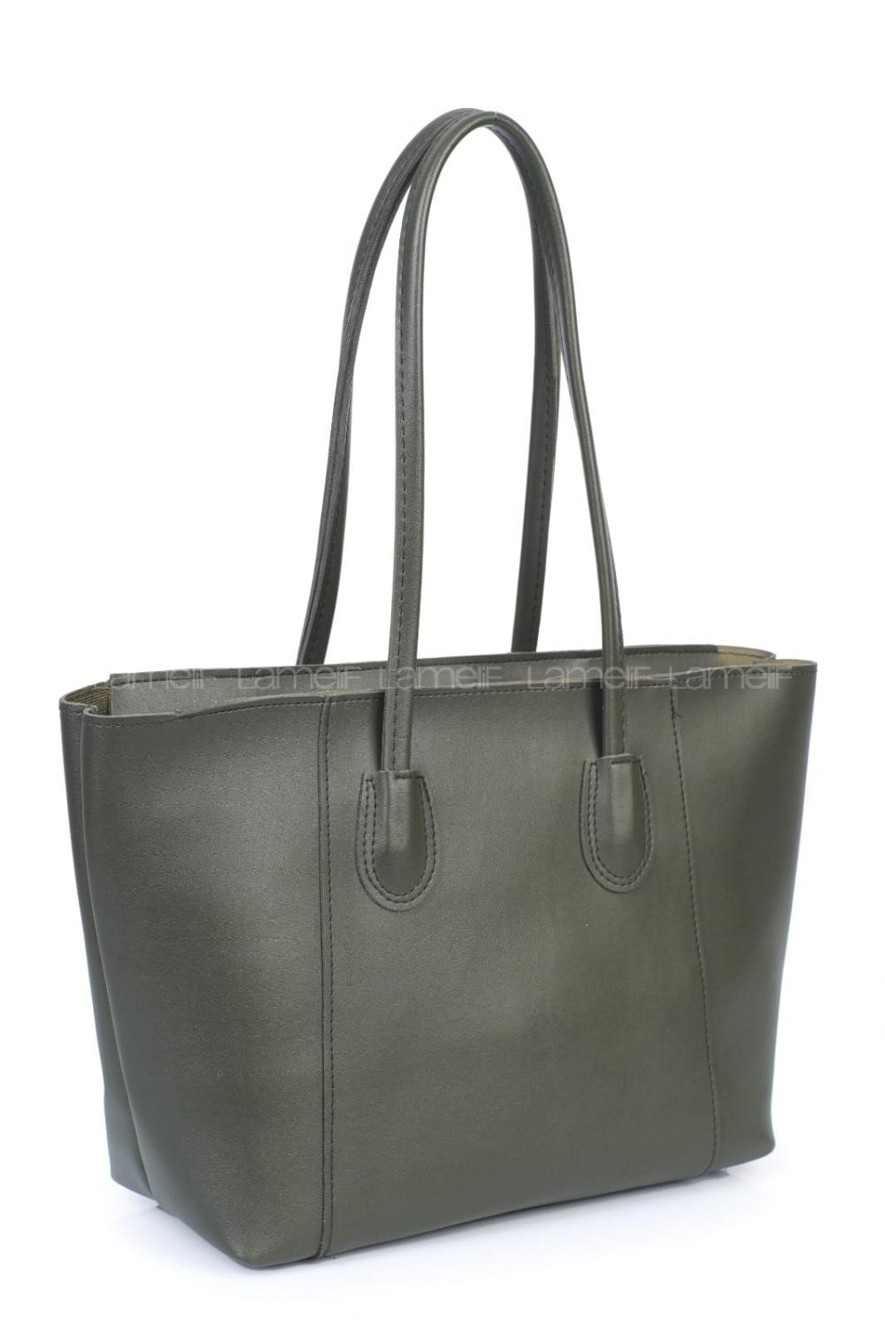 Lamelif Suni Deri Elena Kadın Çanta Haki