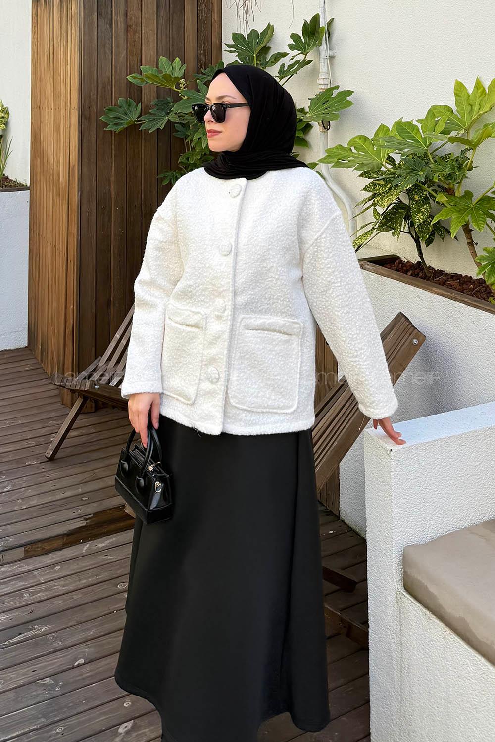 Lamelif Teddy Ceket Ekru