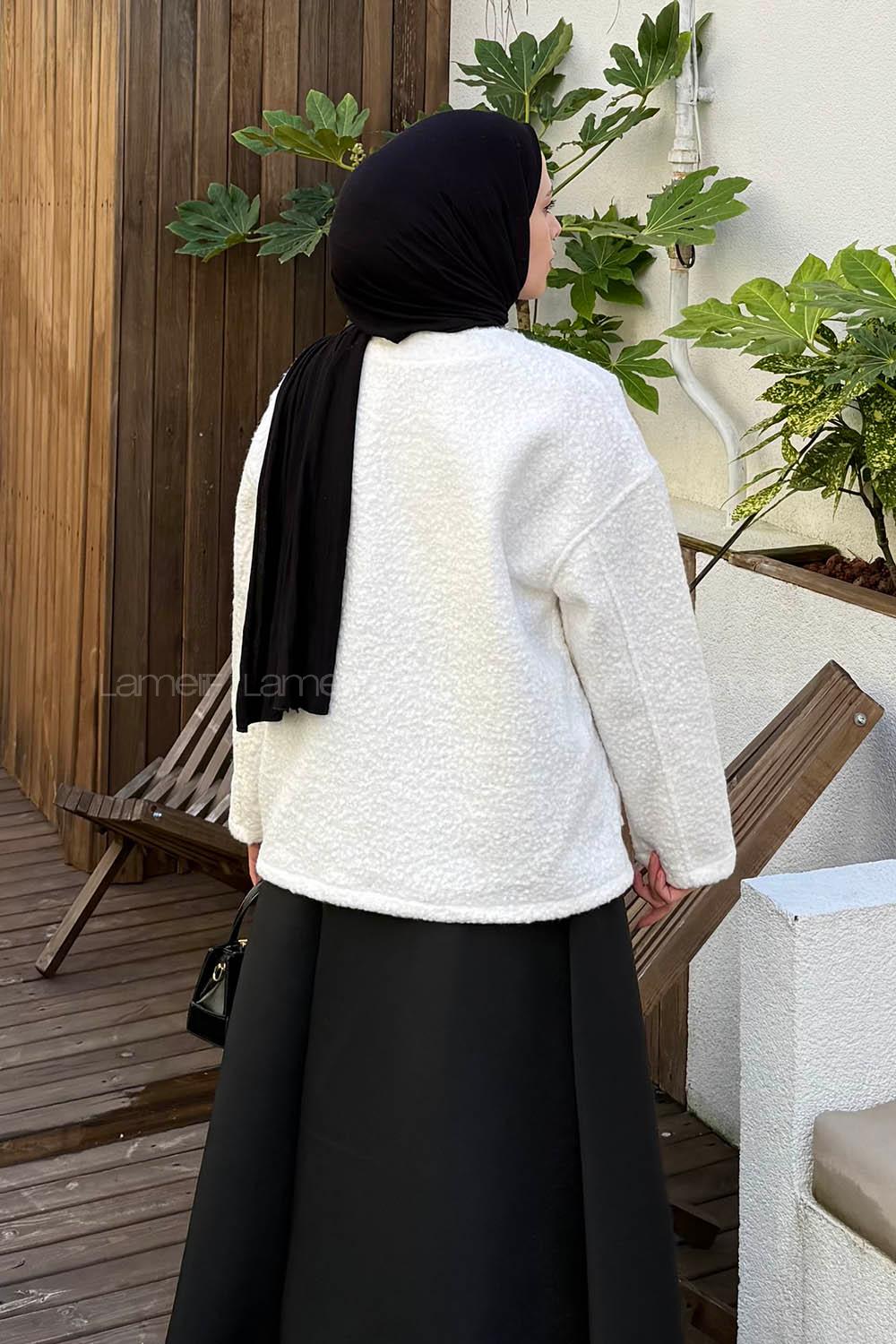 Lamelif Teddy Ceket Ekru