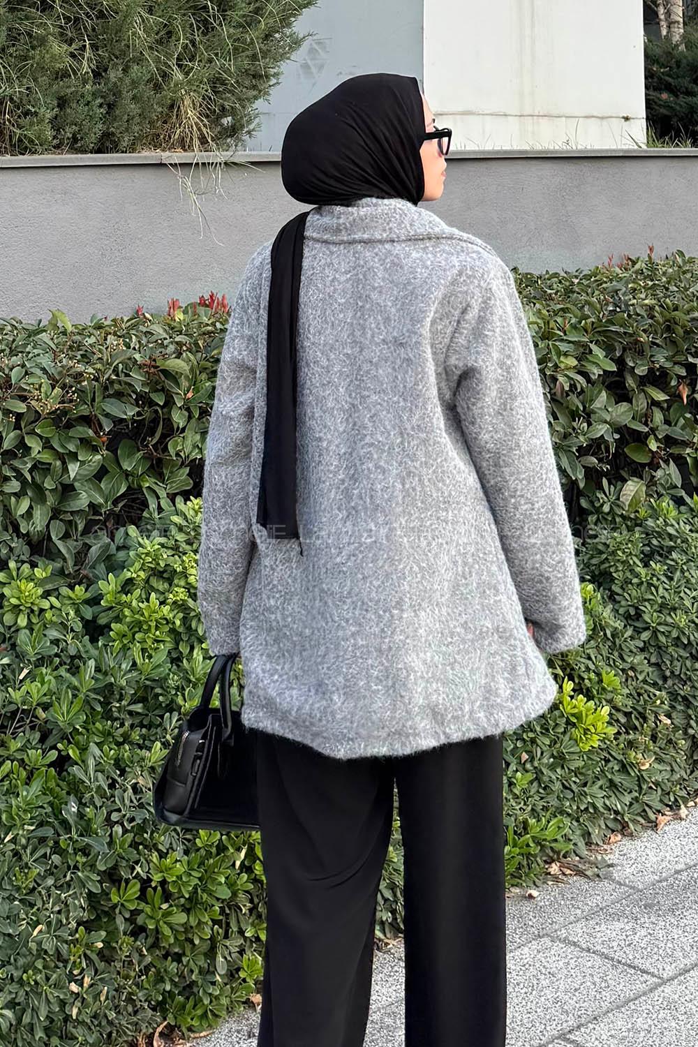 Lamelif Sakal Kumaş Kaban Antrasit