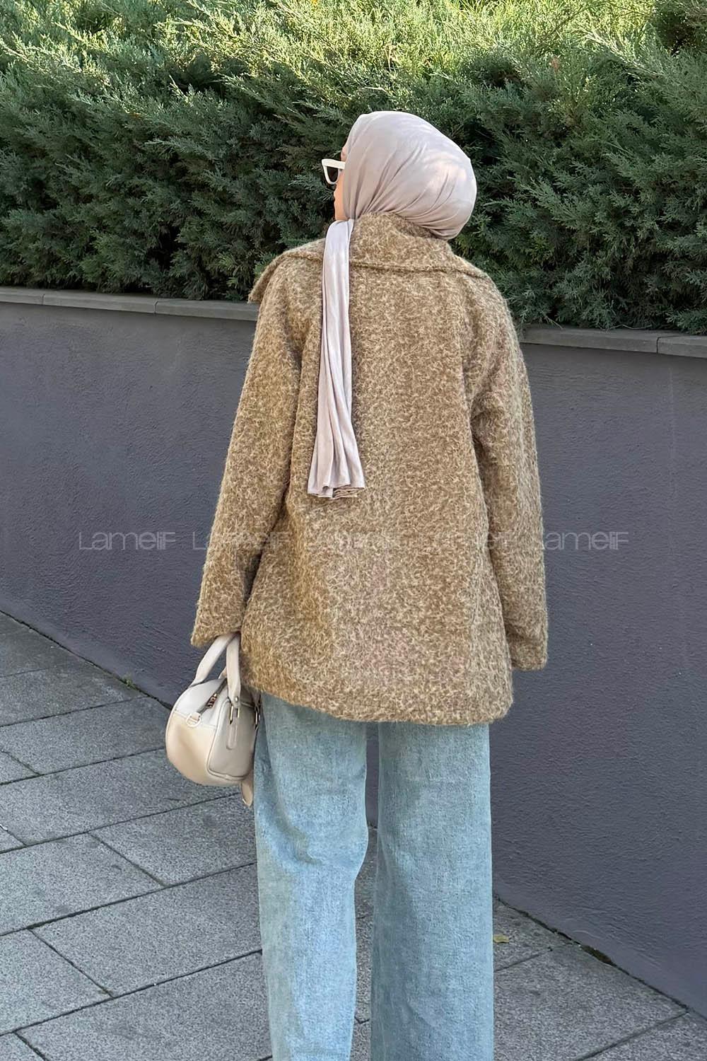 Soft Brown Jacket Collar Long Arm Coat