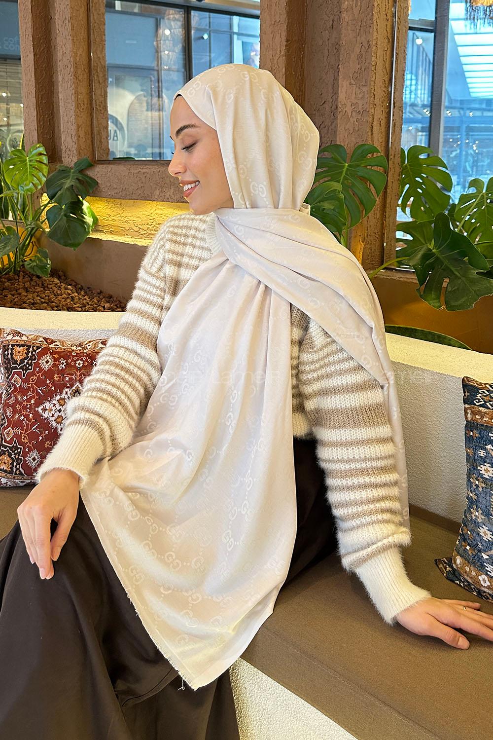 Lamelif G Desen Kaşmir Çift Taraflı Şal Taş