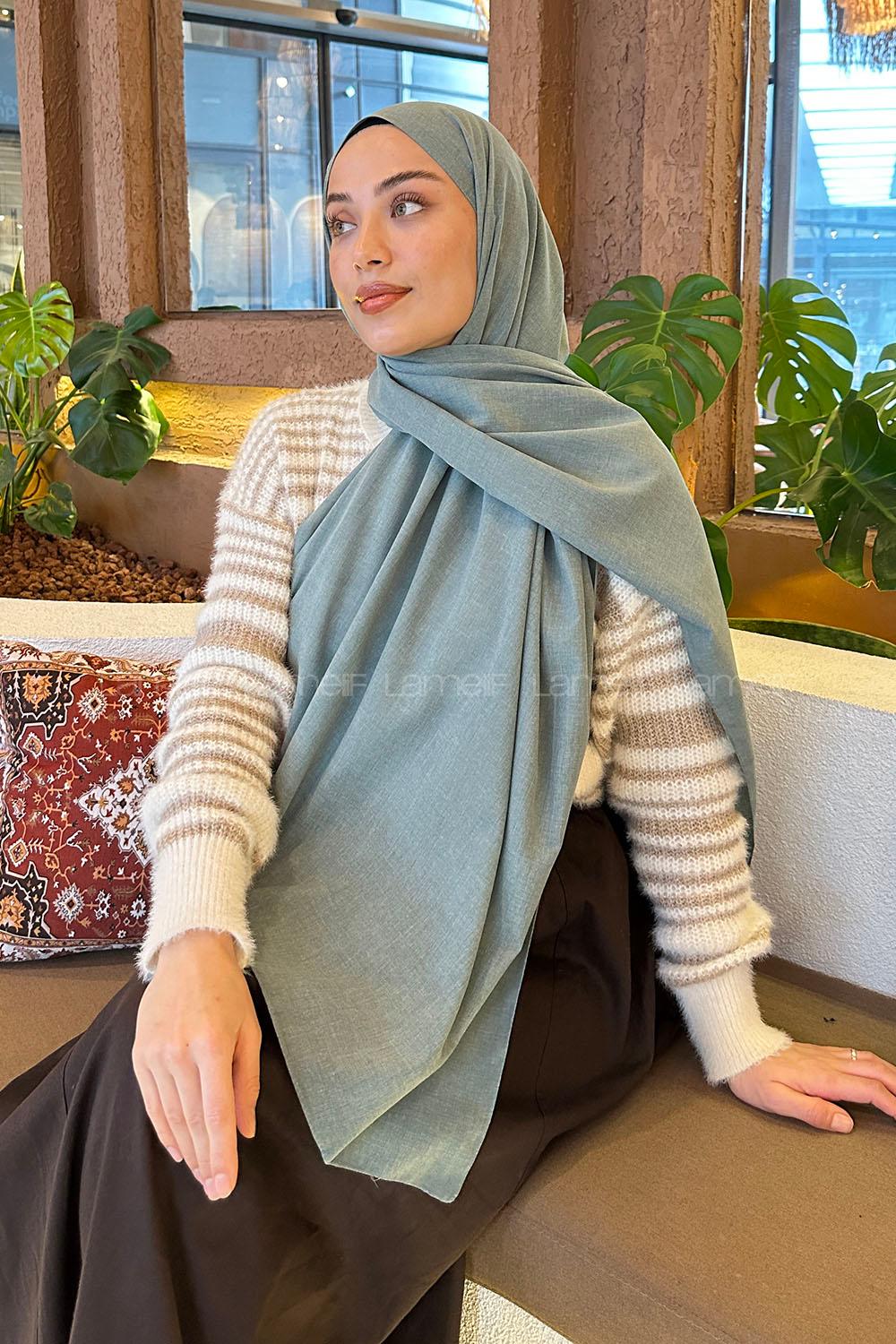 Lamelif Keten Şal Çağla Yeşili