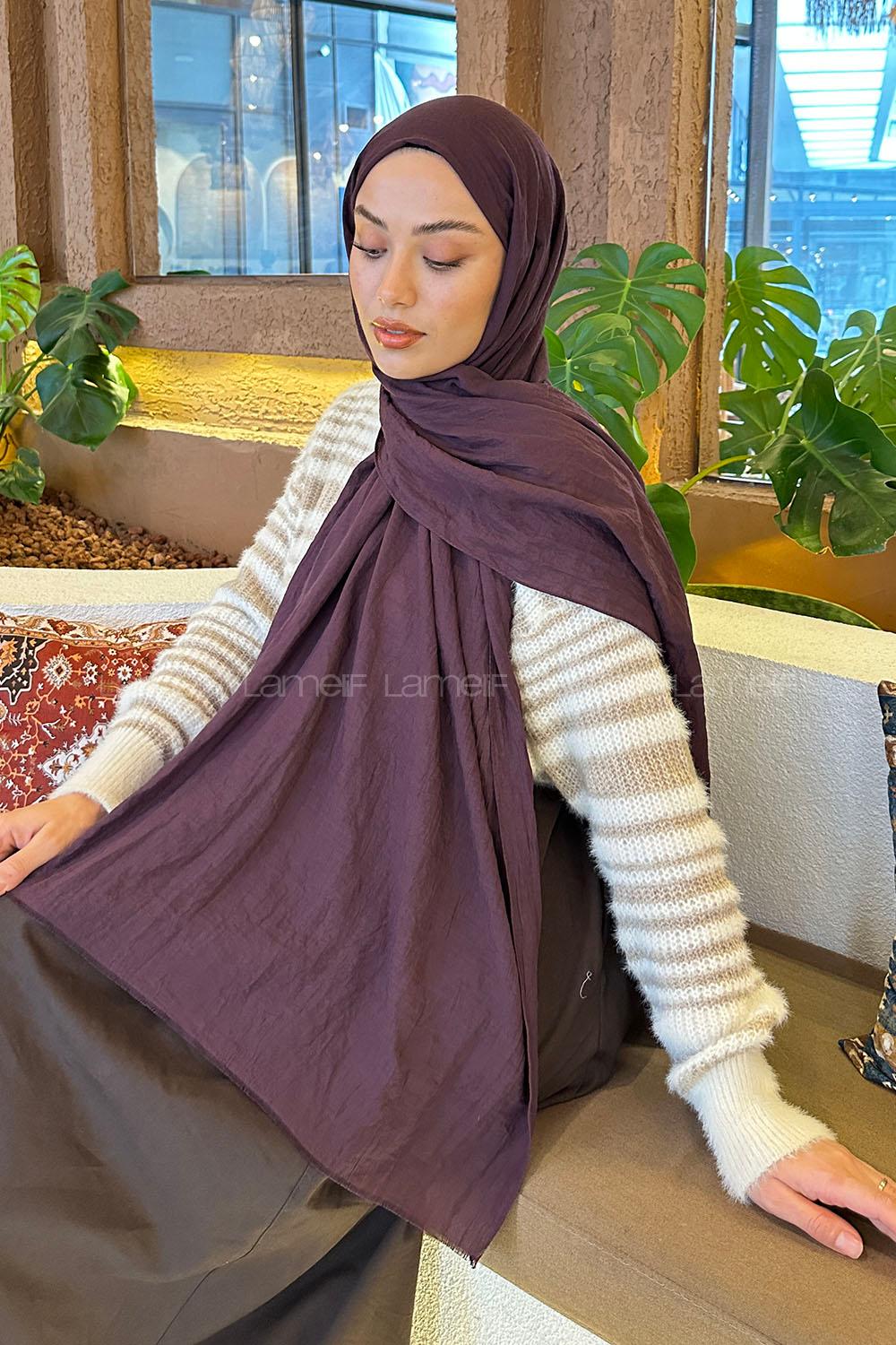 Lamelif Organik Premium Şal Acı Mor