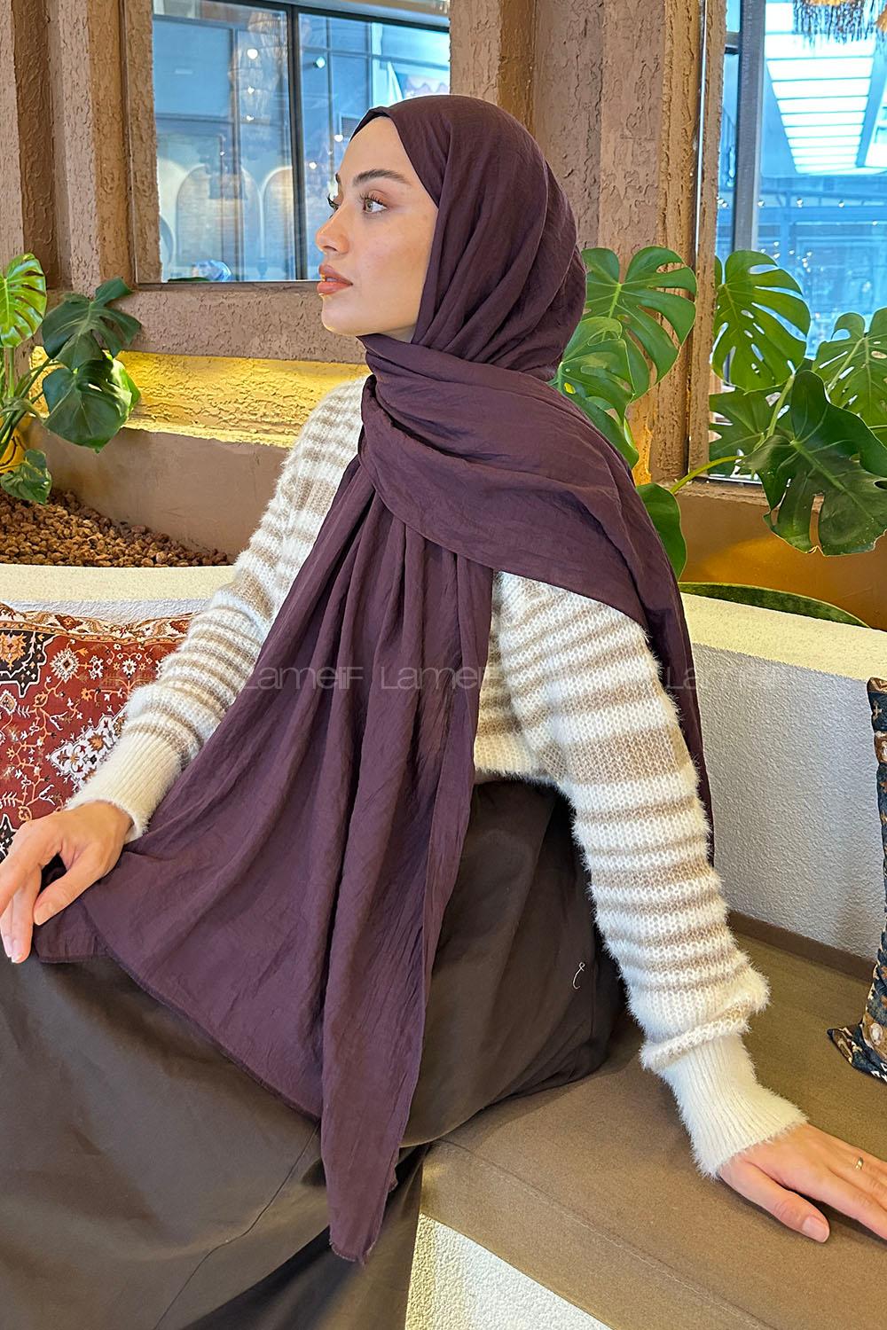 Lamelif Organik Premium Şal Acı Mor