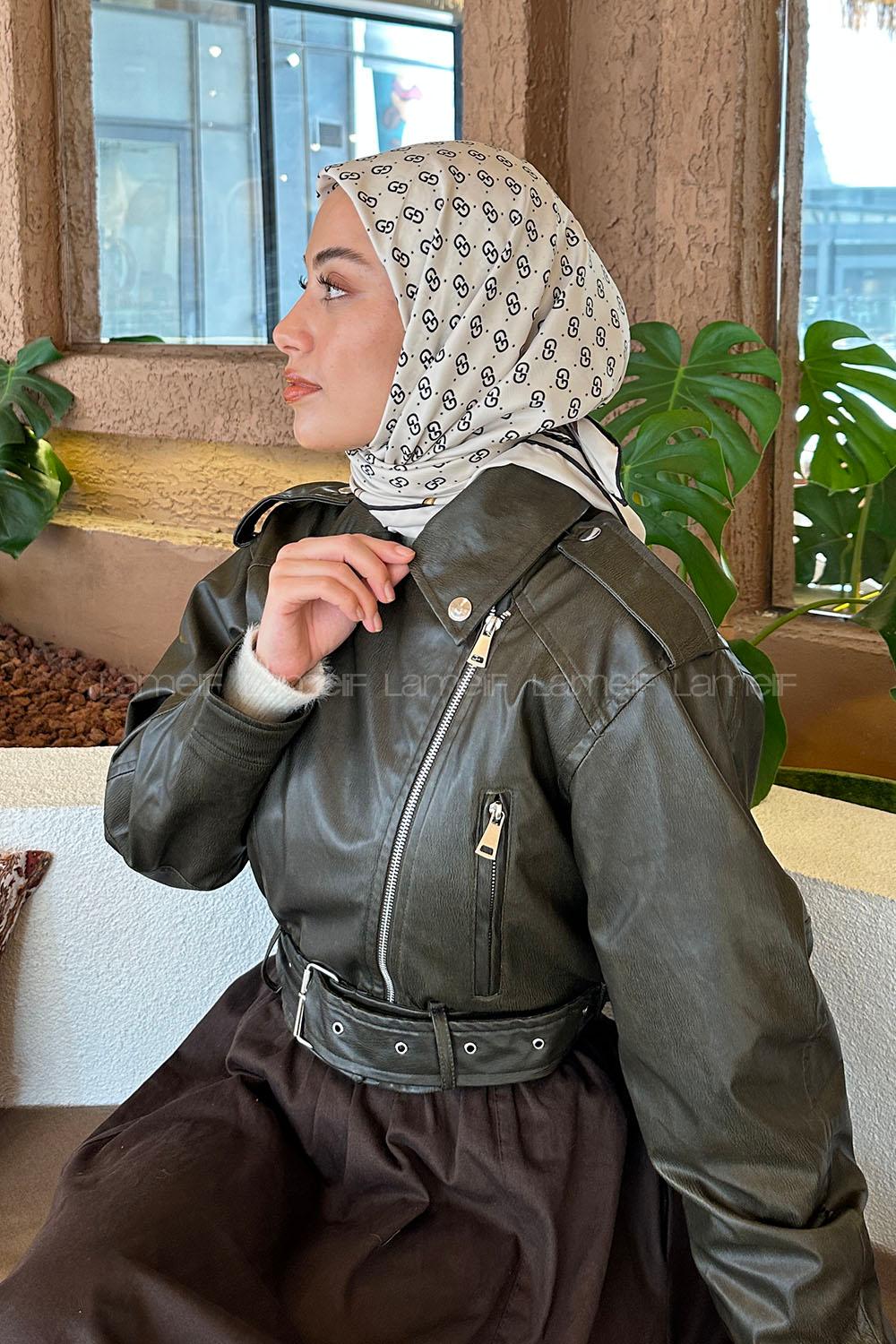 Lamelif G Desen Rayon Eşarp Bej