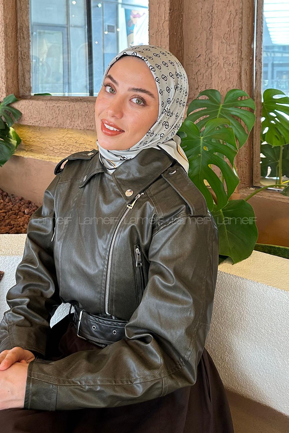 Lamelif G Desen Rayon Eşarp Gri