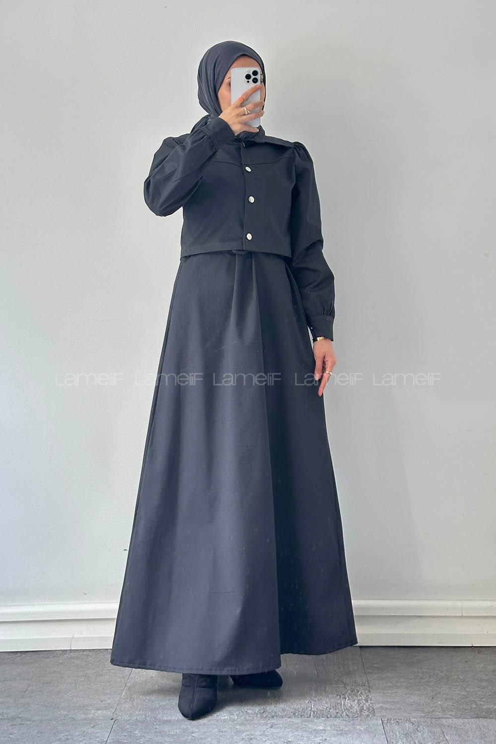 Lamelif Jileli İkili Takım Antrasit