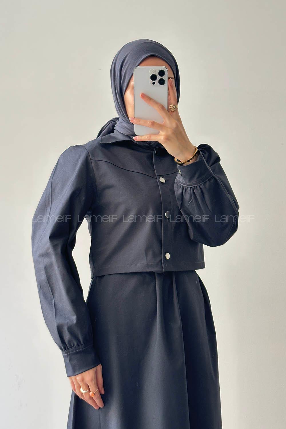 Lamelif Jileli İkili Takım Antrasit