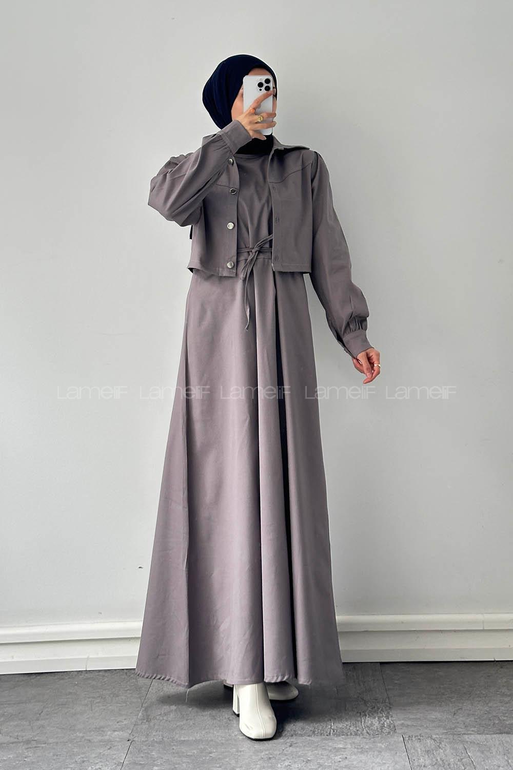 Lamelif Jileli İkili Takım Gri