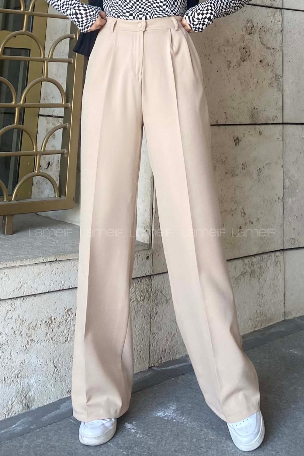 Lamelif Pensli Pantolon Bej