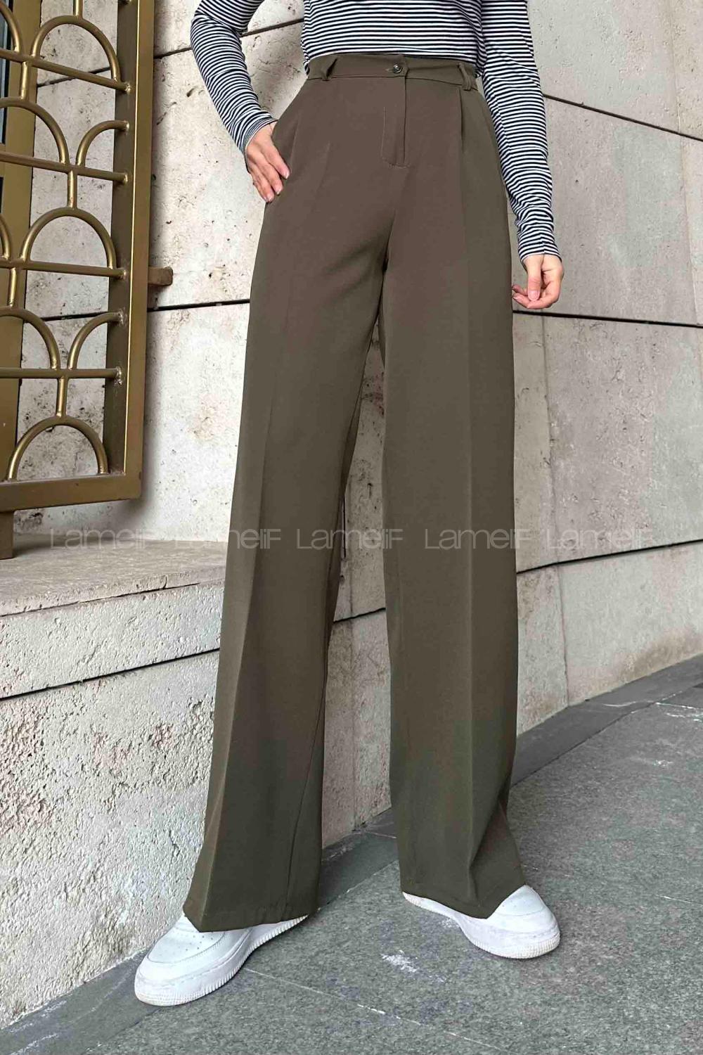 Lamelif Pensli Pantolon Haki
