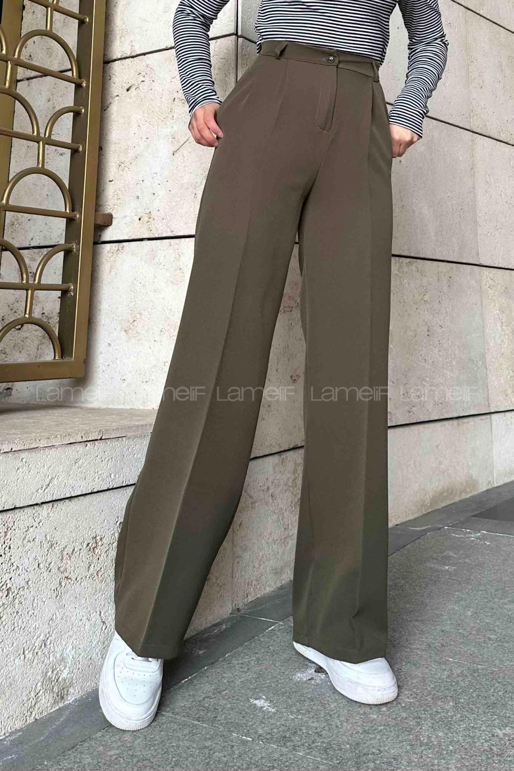 Lamelif Pensli Pantolon Haki