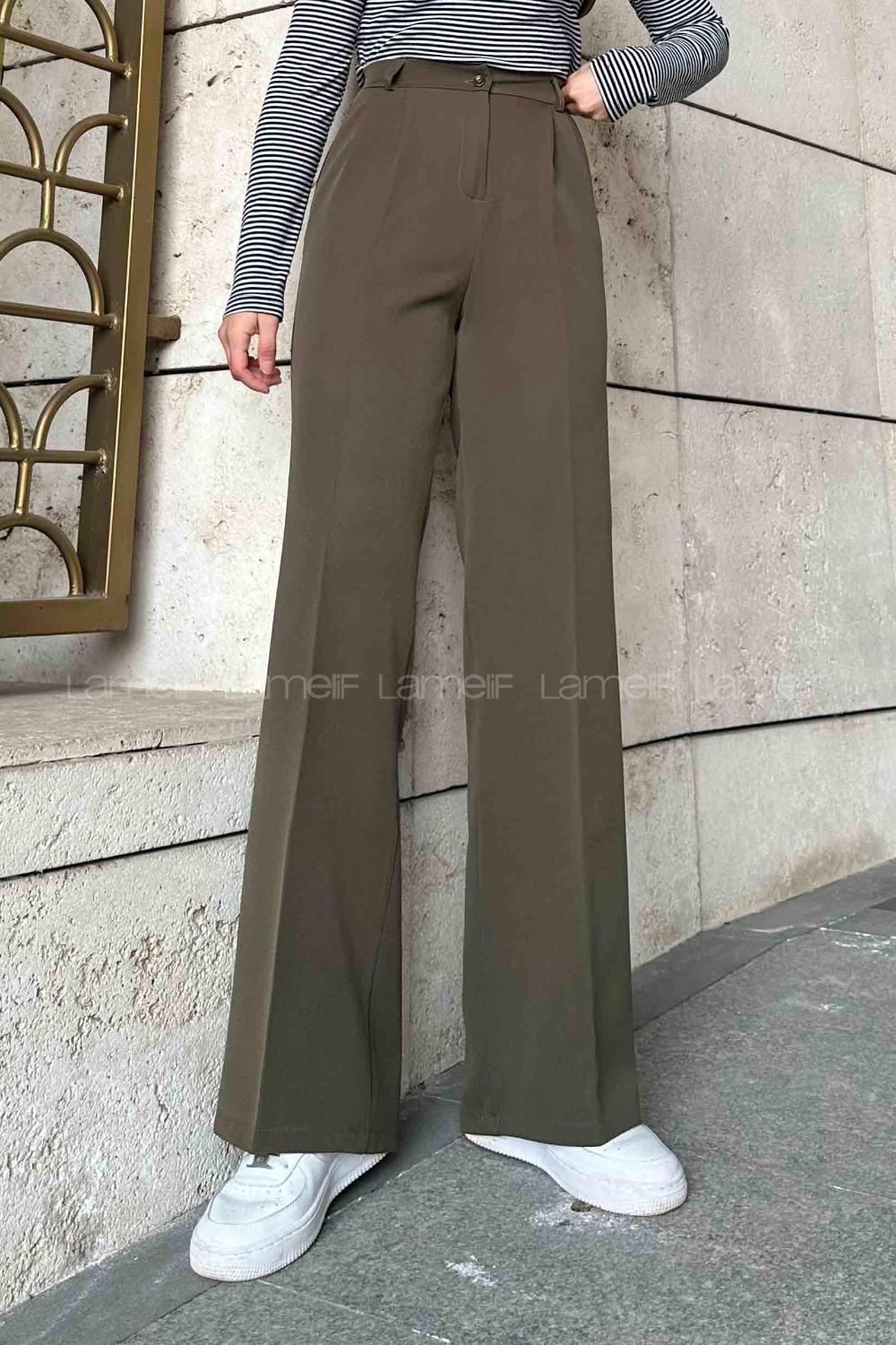 Lamelif Pensli Pantolon Haki