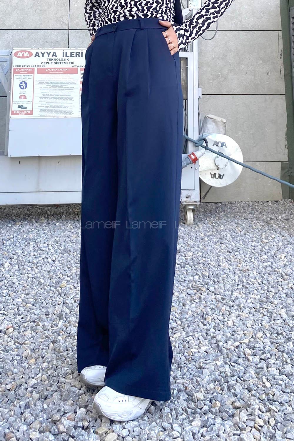 Lamelif Pensli Pantolon Lacivert