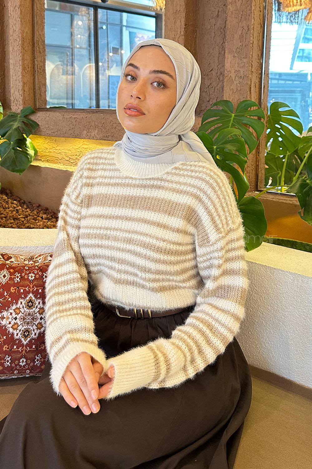 Lamelif Piliseli Bambu Eşarp Gümüş Gri