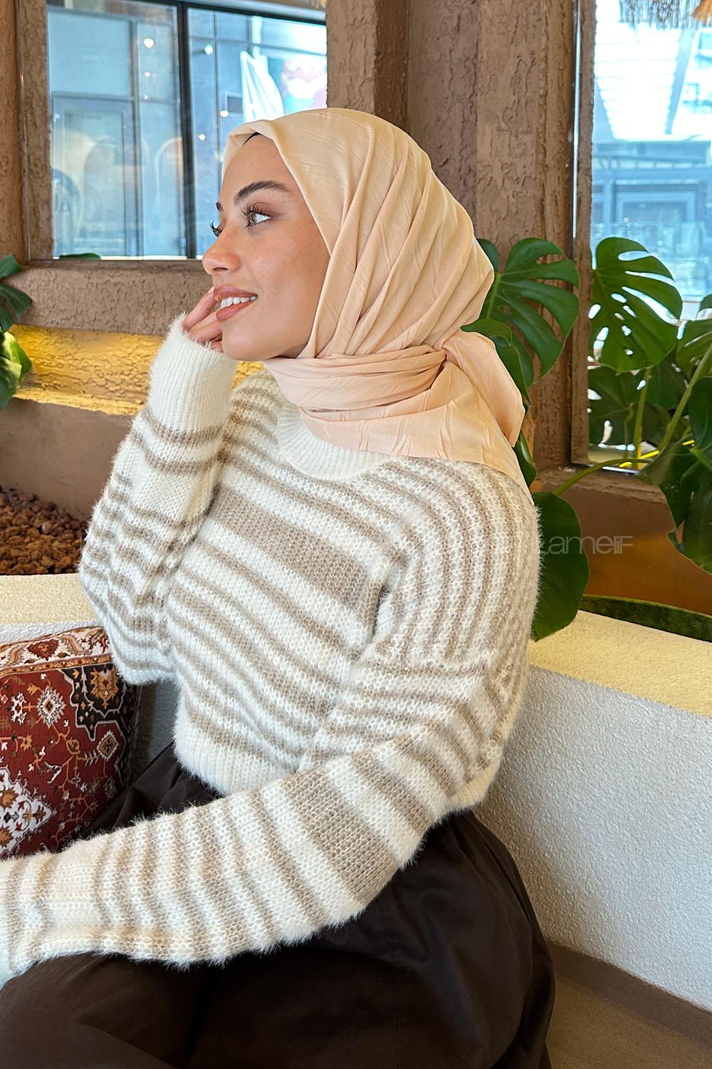 Lamelif Piliseli Bambu Eşarp Yavru Ağzı