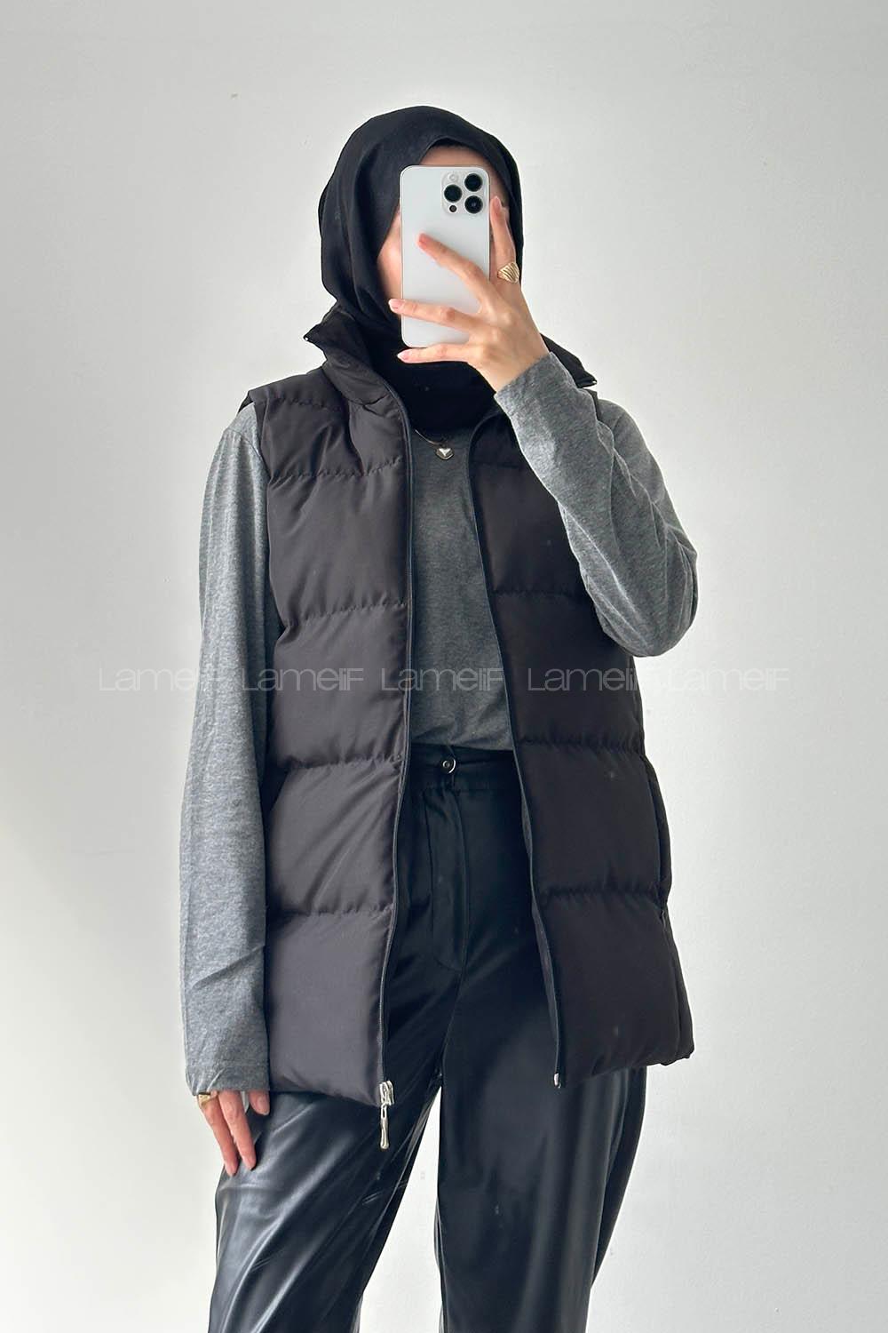 Lamelif Şişme Yelek Siyah